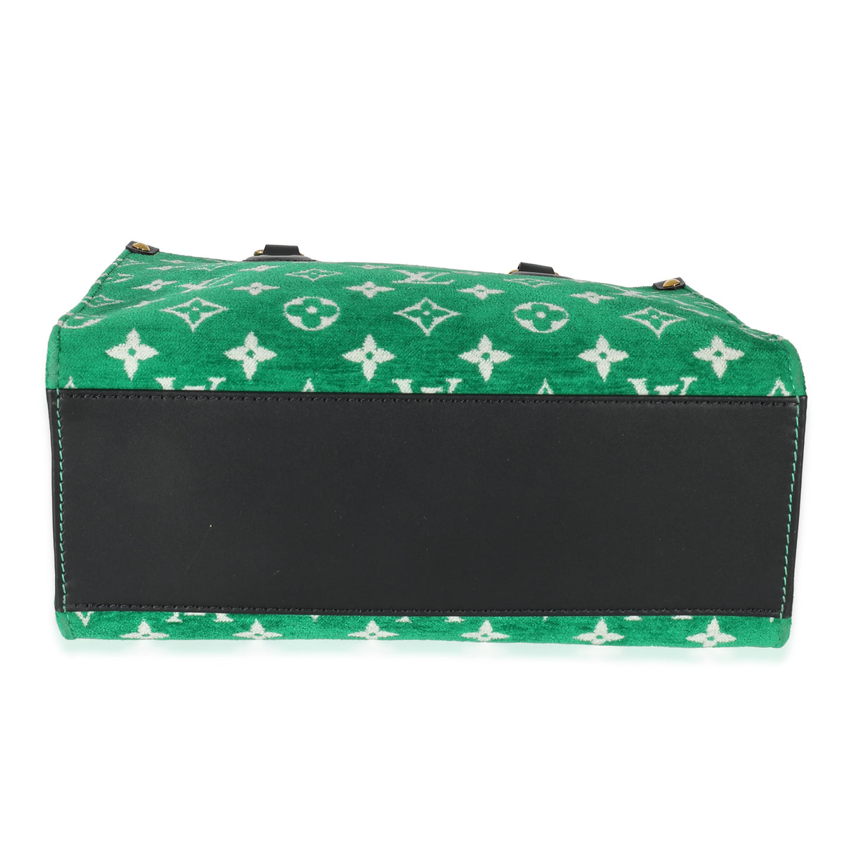 Louis Vuitton Green Jacquard LV Match Monogram Velvet Onthego PM Handbag stamp