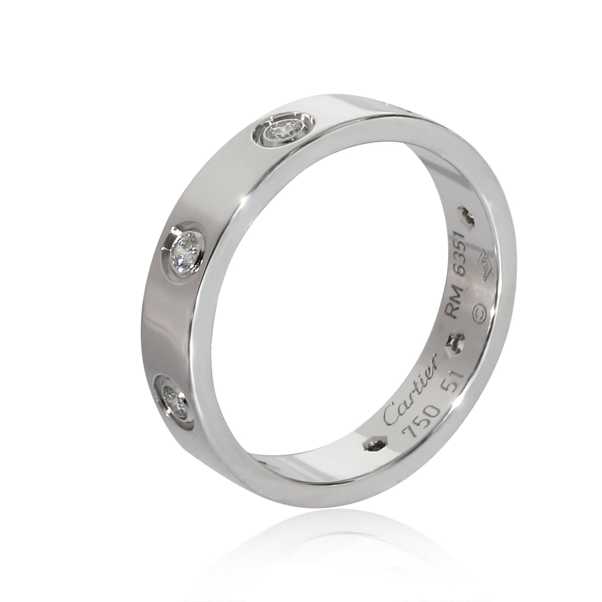 Love Wedding Band, 8 Diamonds (White Gold)