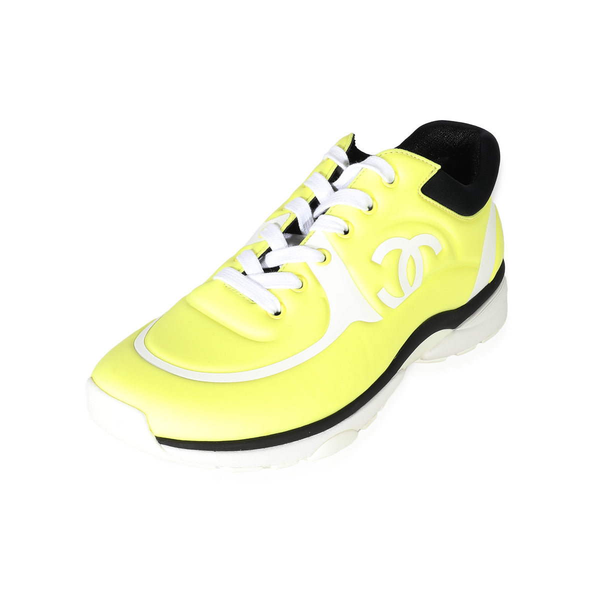 19S Neon Yellow Lycra Interlocking CC Sneakers