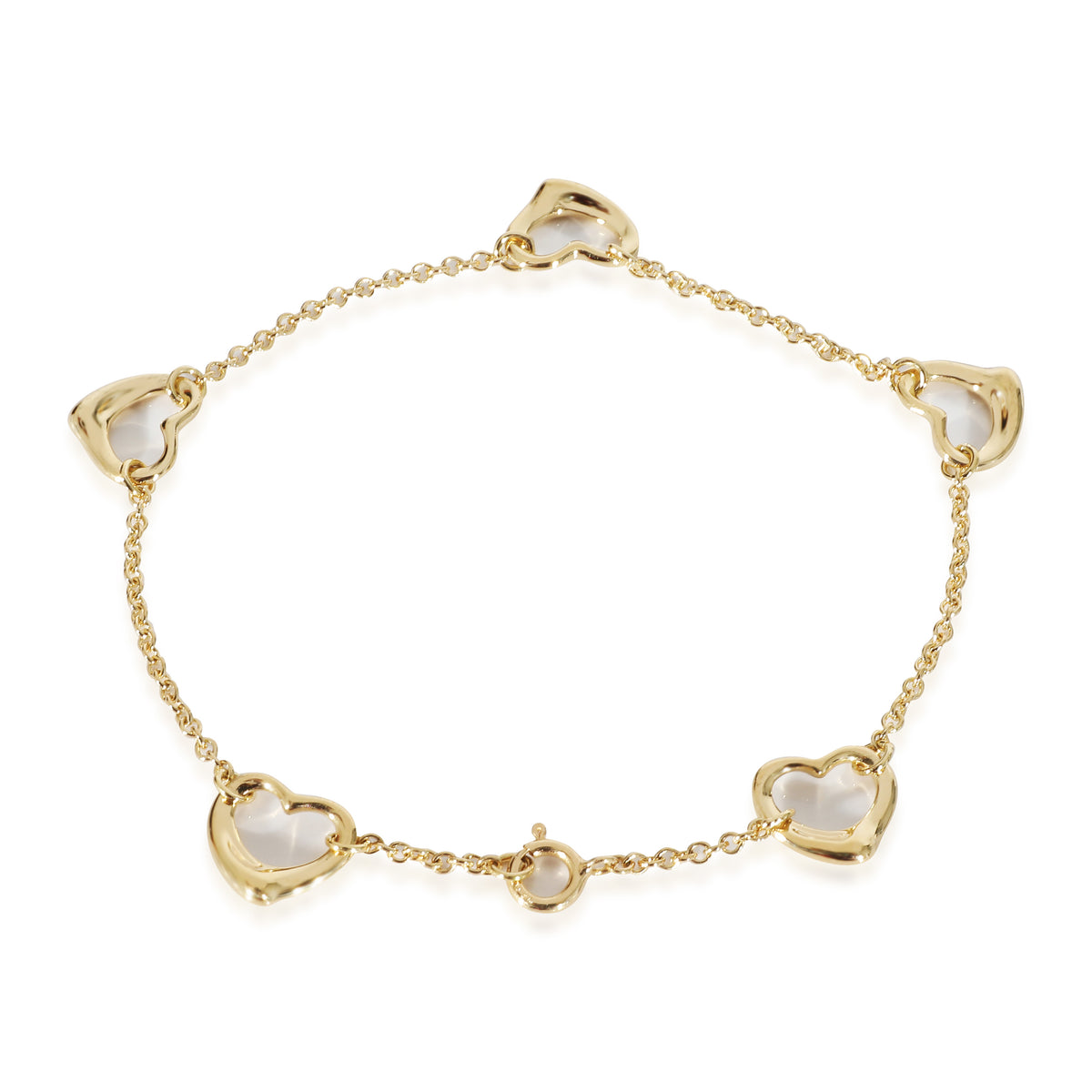 Elsa Peretti Open Heart 5 Station Bracelet in 18K Yellow Gold