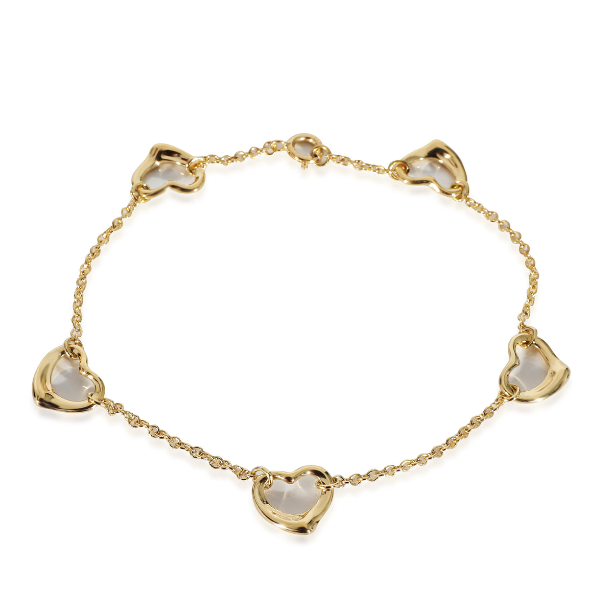 Elsa Peretti Open Heart 5 Station Bracelet in 18K Yellow Gold