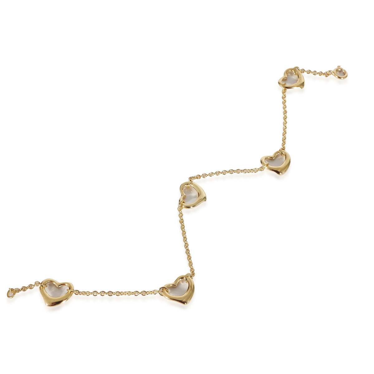 Elsa Peretti Open Heart 5 Station Bracelet in 18K Yellow Gold