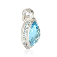 Blue Topaz & Sapphires Oval Enhancer in Sterling Silver