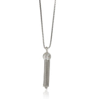 Cable Diamond Tassel Pendant in Sterling Silver