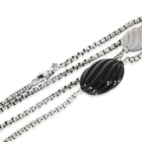 Rock Crystal, Moonstone, Onyx & Chalcedony Necklace in Silver