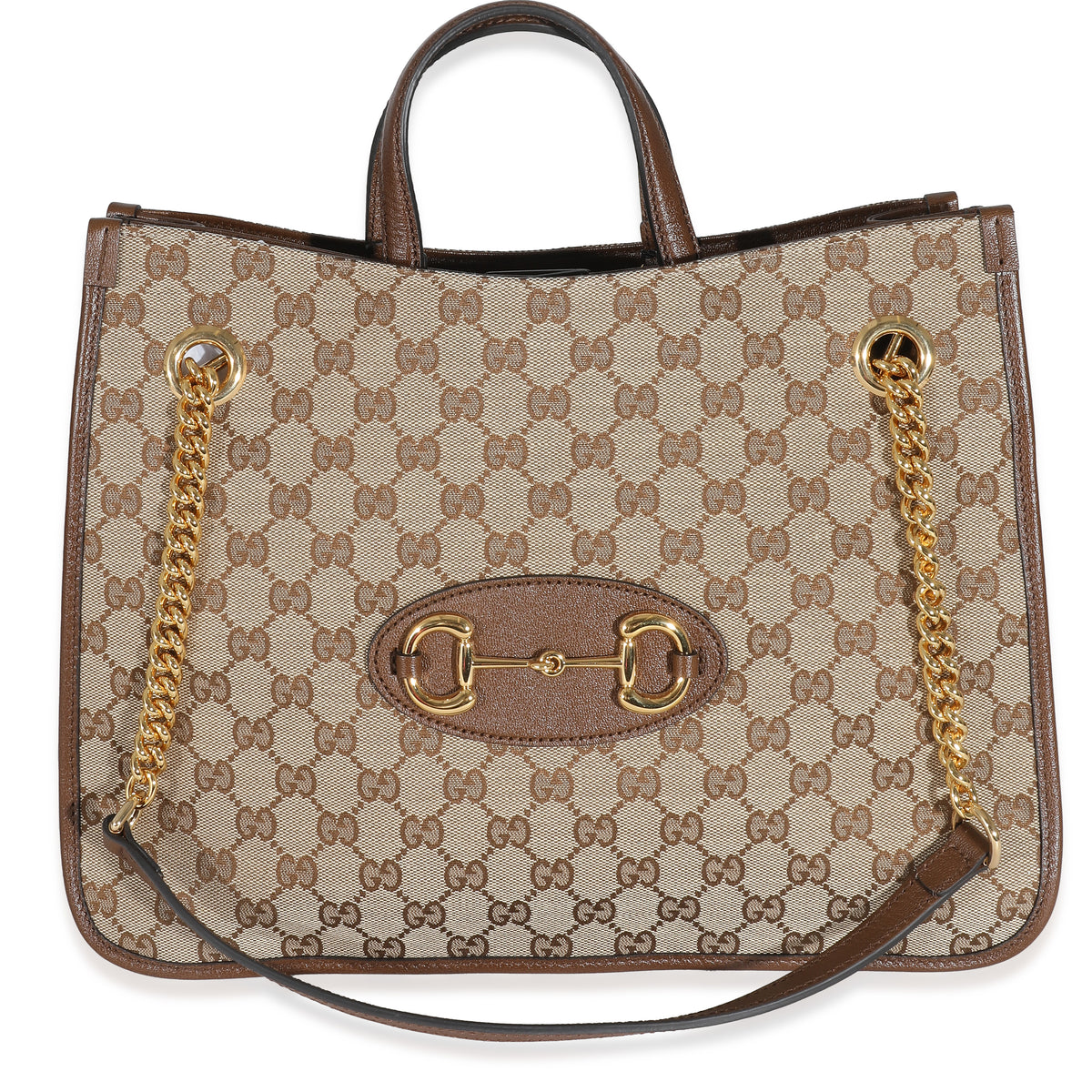 Gucci Beige GG Canvas Medium Horsebit 1955 Tote