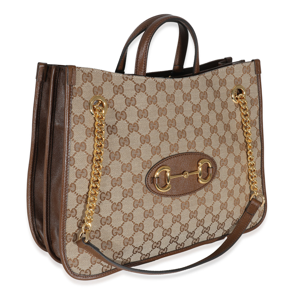 Gucci Beige GG Canvas Medium Horsebit 1955 Tote