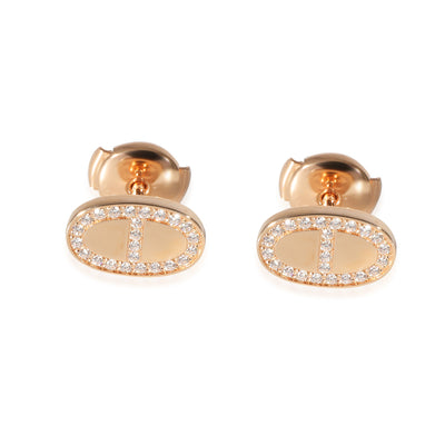 Chaine d'Ancre Contour Earrings in 18k Rose Gold 0.18 CTW