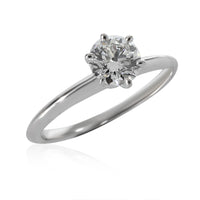 Solitaire Diamond Engagement Ring in Platinum G VVS2 0.9 CTW