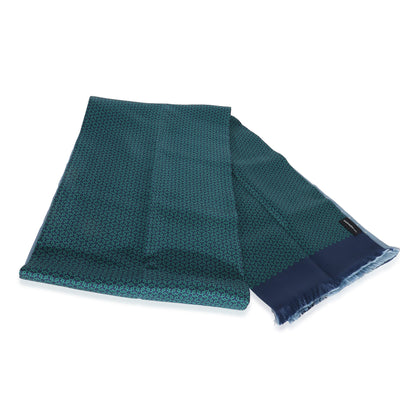 Blue Green Silk Flou Rectangle