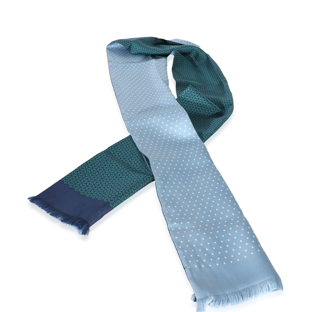 Blue Green Silk Flou Rectangle