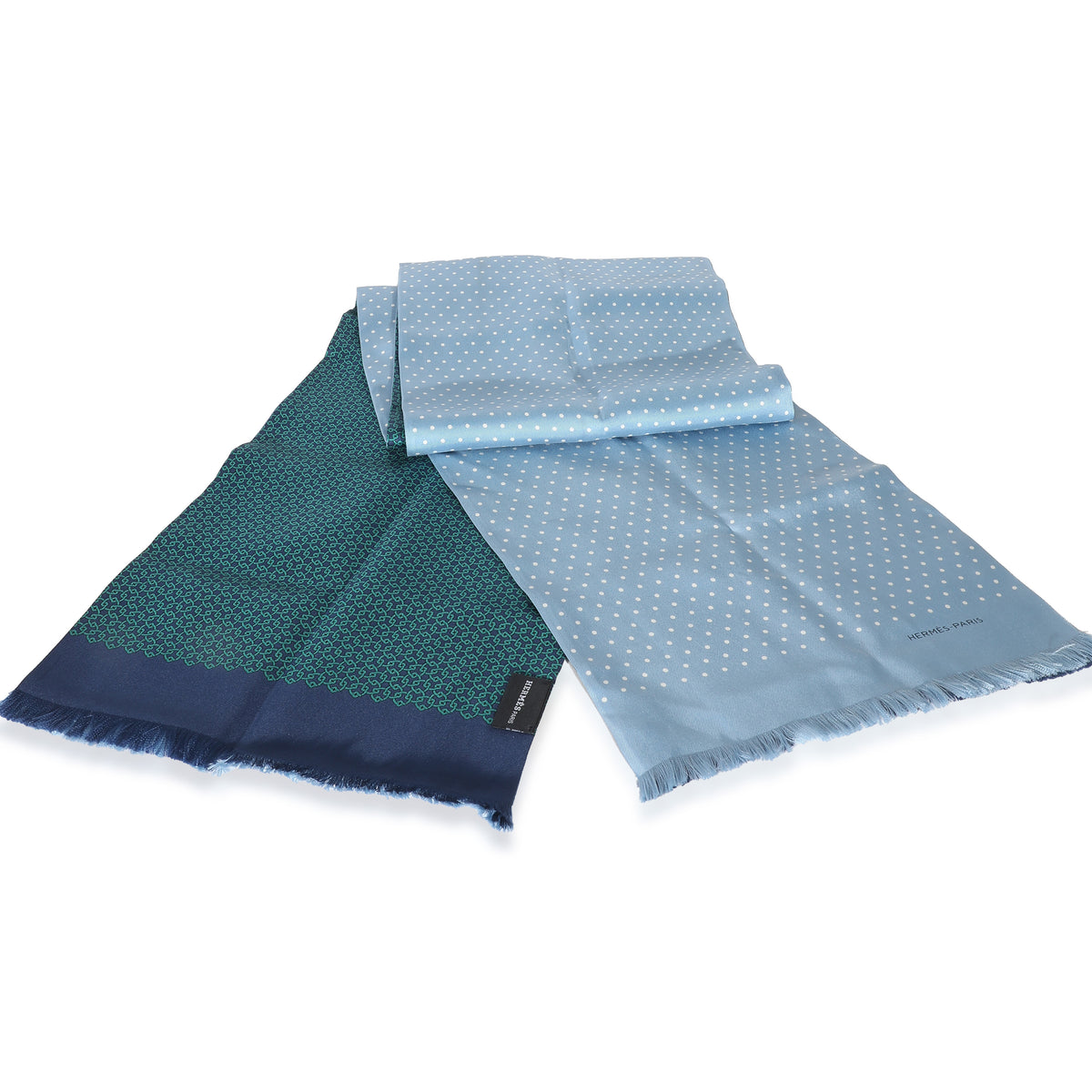 Blue Green Silk Flou Rectangle