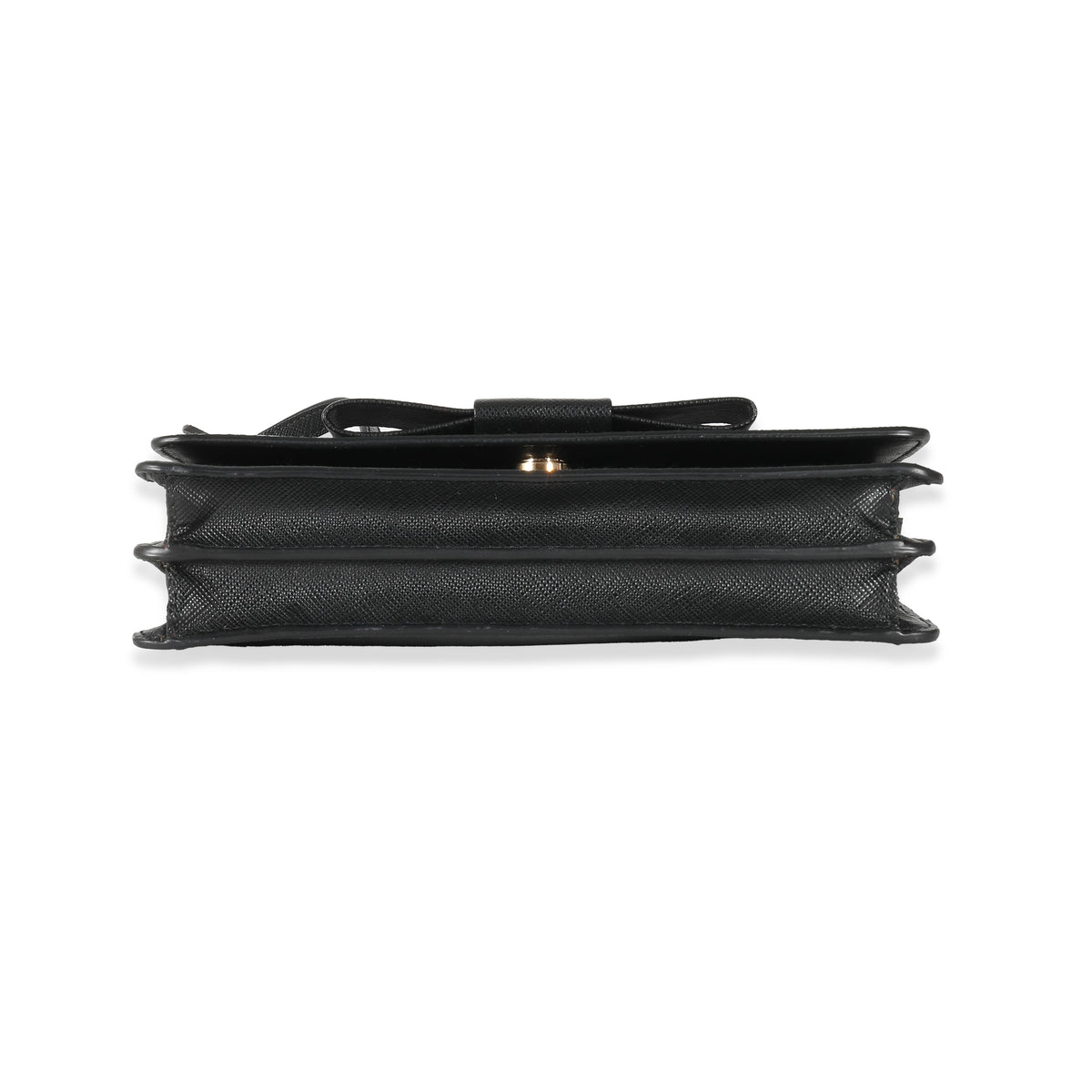 Black Saffiano Lux Bow Crossbody Wallet