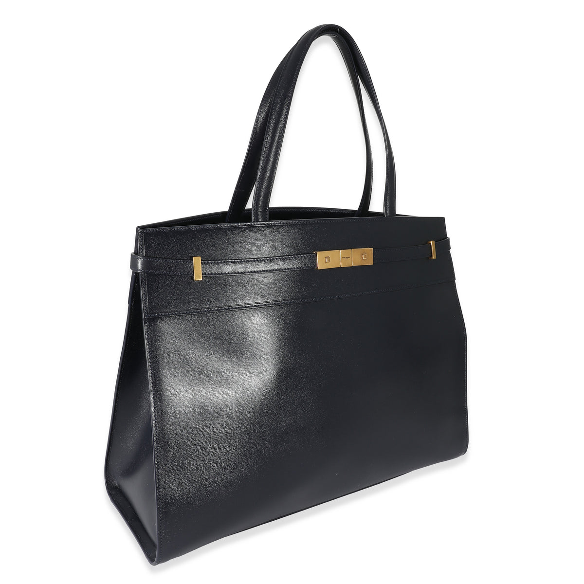 Navy Blue Calfskin Medium Manhattan Shopper Tote