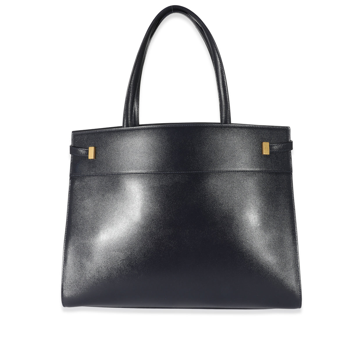 Navy Blue Calfskin Medium Manhattan Shopper Tote