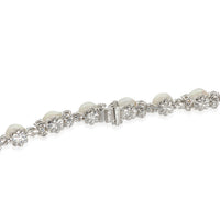 Aria Trio Pearl & Diamonds Necklace in Platinum 4.91 CTW