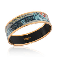 Hermès La Marche De Savana Romantique Enamel Rose Gold Wide Bracelet 62