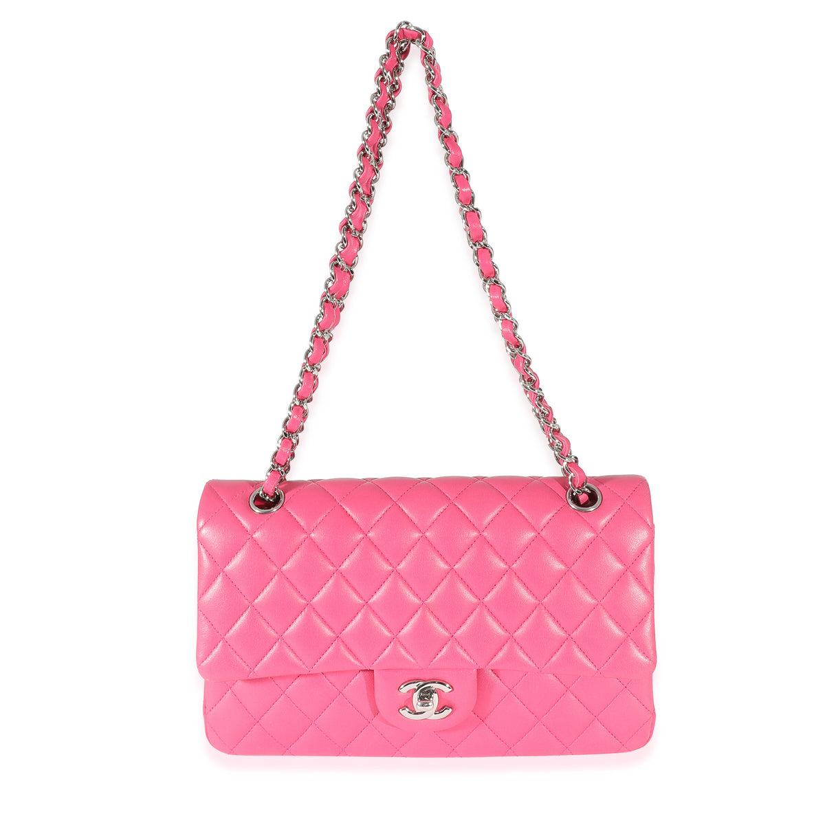 Pink Quilted Lambskin Medium Classic Double Flap Bag