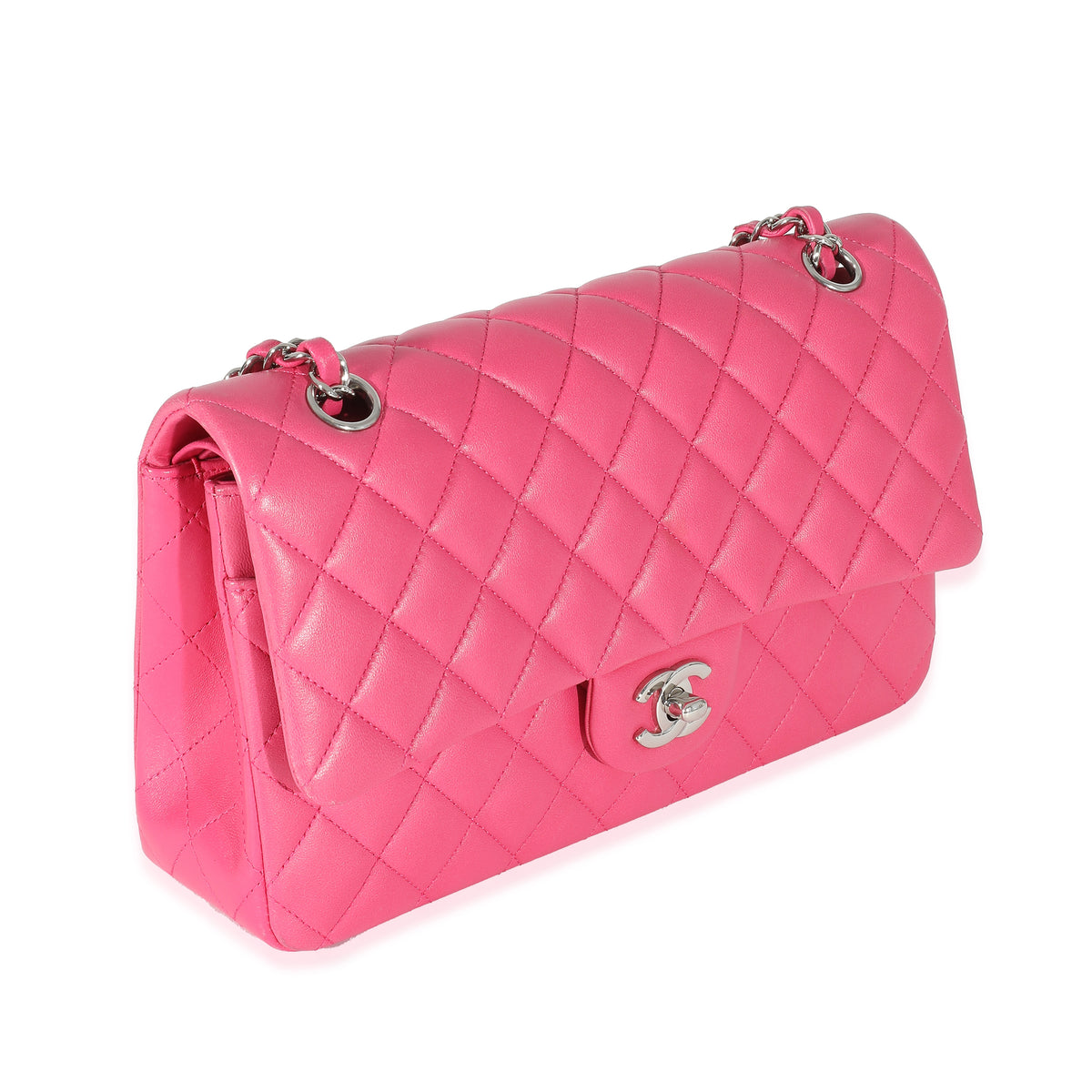 Pink Quilted Lambskin Medium Classic Double Flap Bag