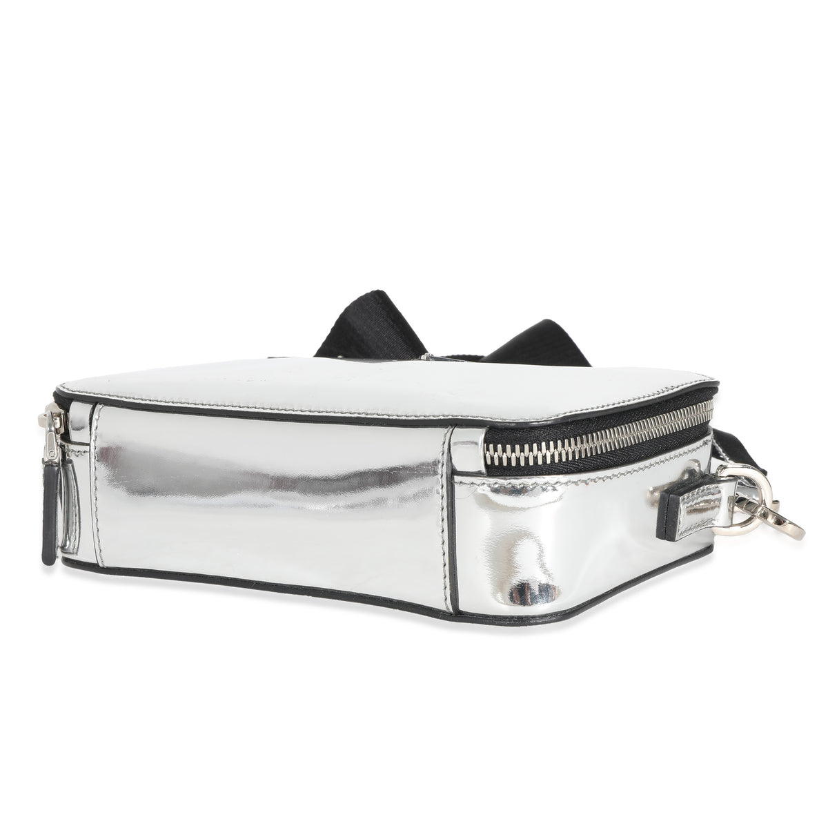 Metallic Silver Spazzolato Brique Crossbody