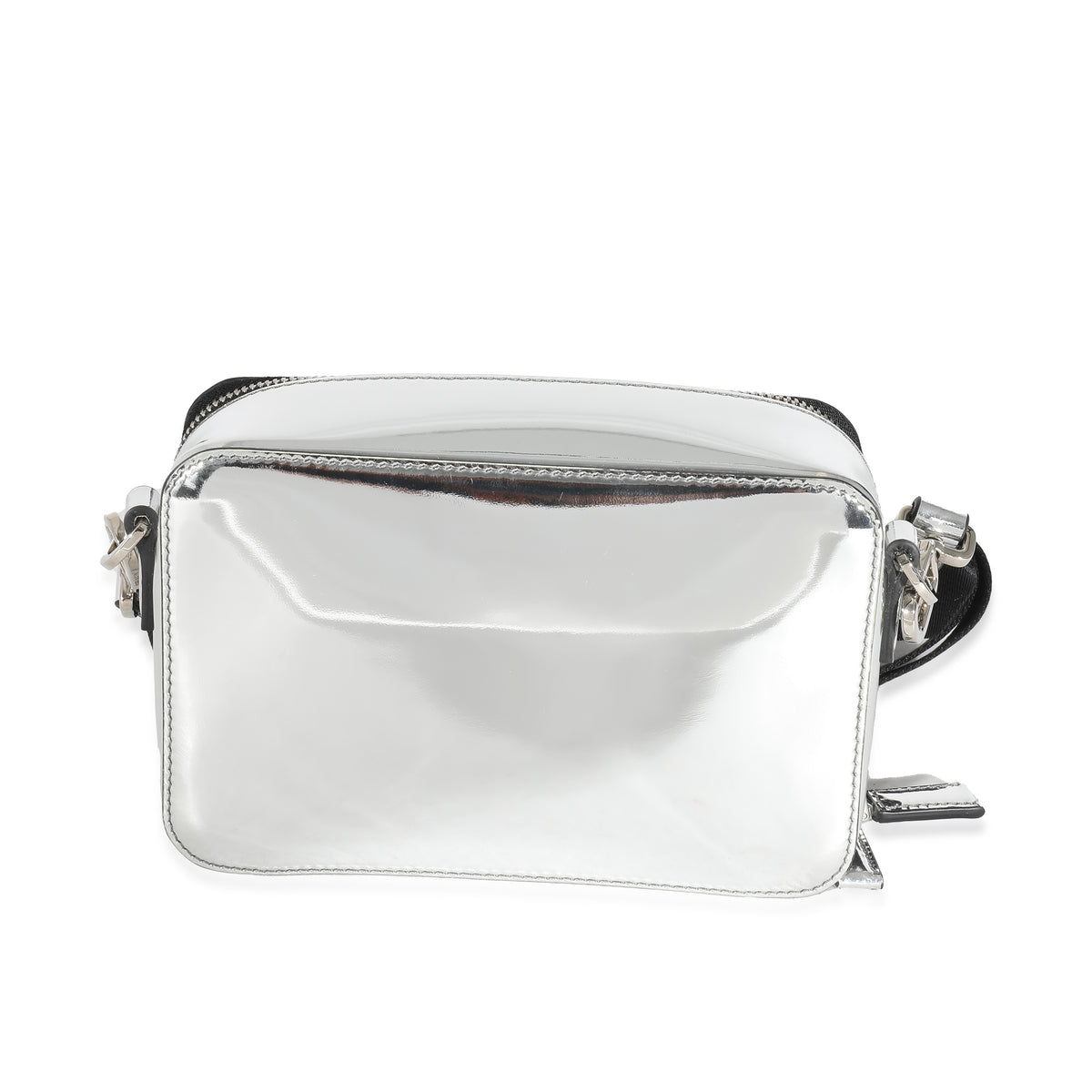 Metallic Silver Spazzolato Brique Crossbody