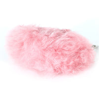 Pink Shearling Lambskin Jewel Hook Card Holder