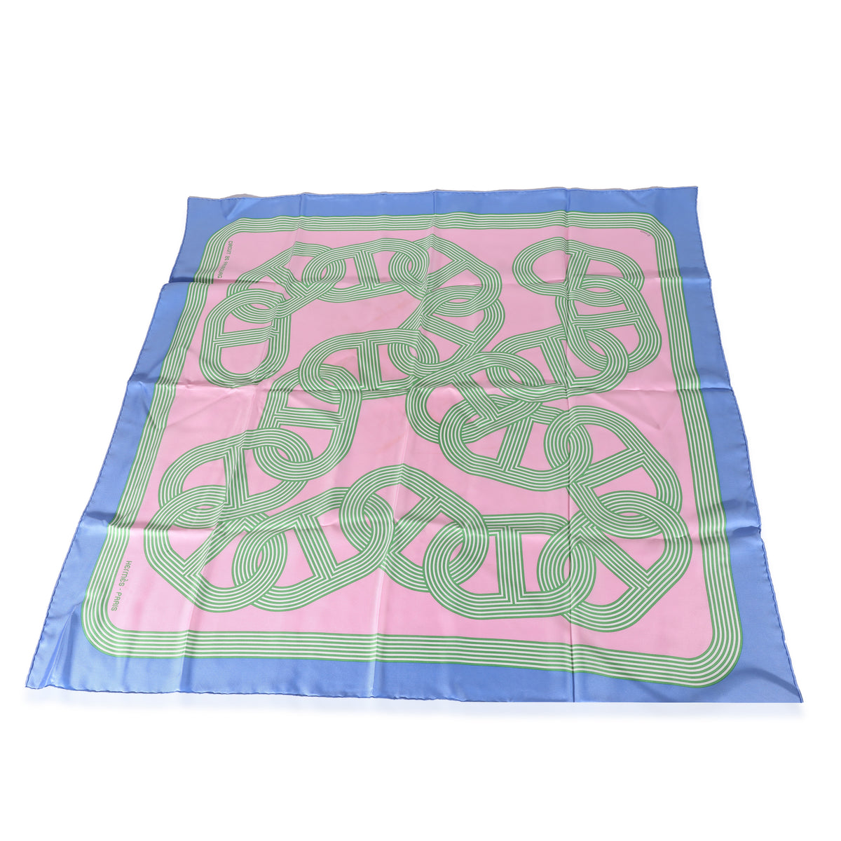 Pink Blue Silk Circuit 24 Faubourg Scarf 90