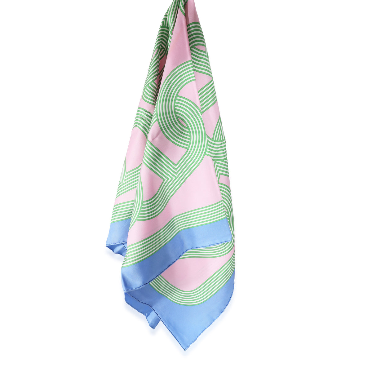 Pink Blue Silk Circuit 24 Faubourg Scarf 90