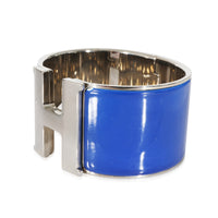 Cobalt Enamel Palladium Extra Wide Clic Clac H Bracelet
