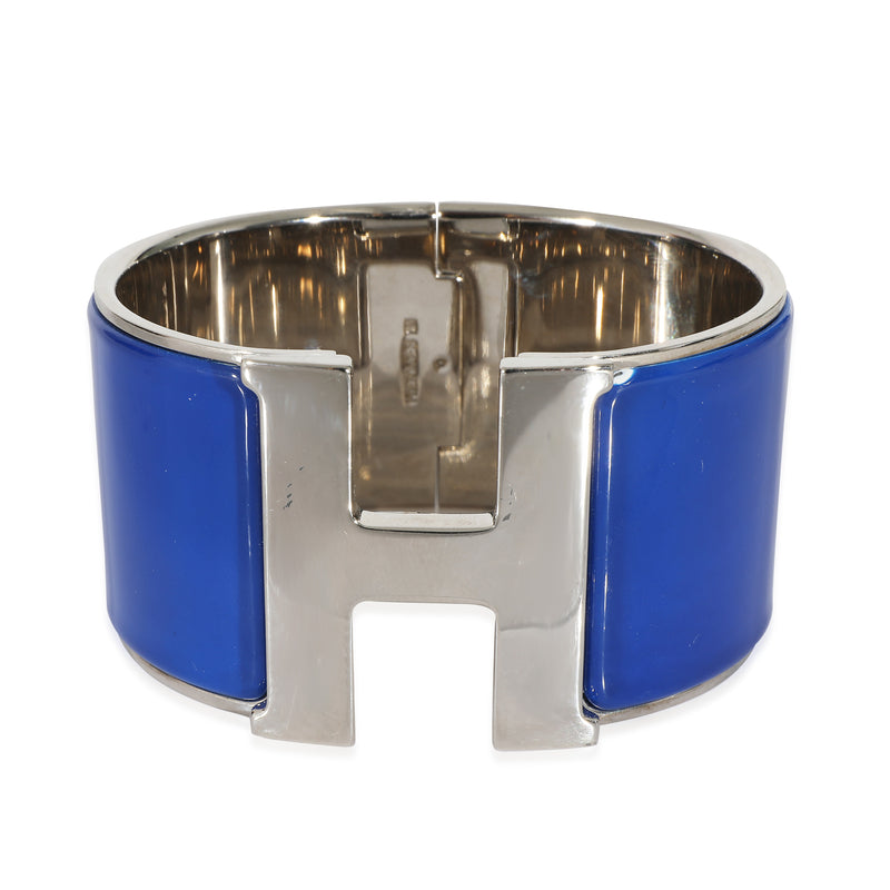 Hermès Cobalt Enamel Palladium Extra Wide Clic Clac H Bracelet