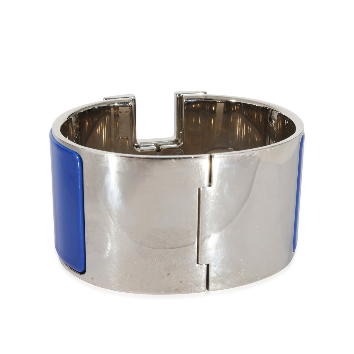 Cobalt Enamel Palladium Extra Wide Clic Clac H Bracelet