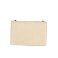 Beige Suede Croc Embossed Small Kate Chain Bag