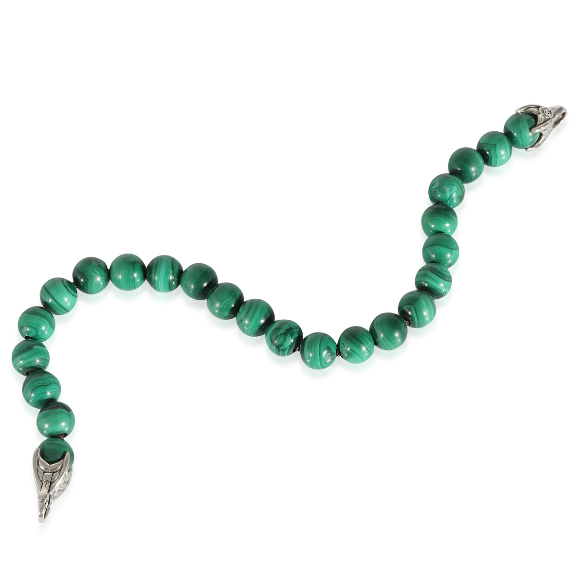 Spiritual Beads Malachite Bracelet in Sterling Silver
