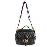 Gucci Black Calfskin Matelasse Sylvie Marmont Top Handle Bag