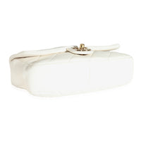 White Quilted Lambskin Elegant Chain Flap Bag