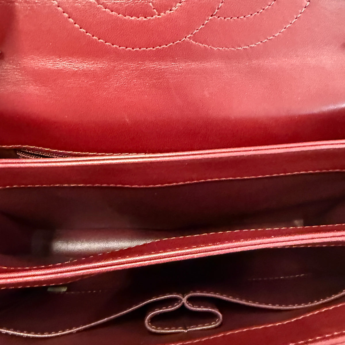 Burgundy Quilted Lambskin Small Trendy Flap Bag