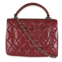 Burgundy Quilted Lambskin Small Trendy Flap Bag