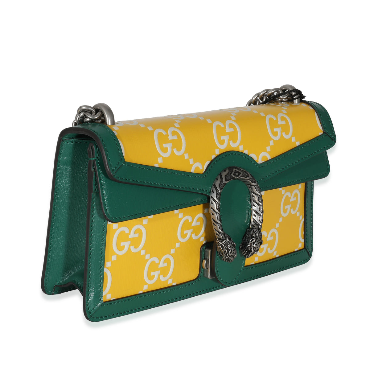 Green Yellow Leather GG Small Dionysus Bag