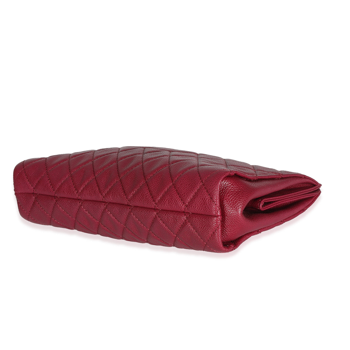 Dark Pink Quilted Caviar CC Timeless Frame Clutch