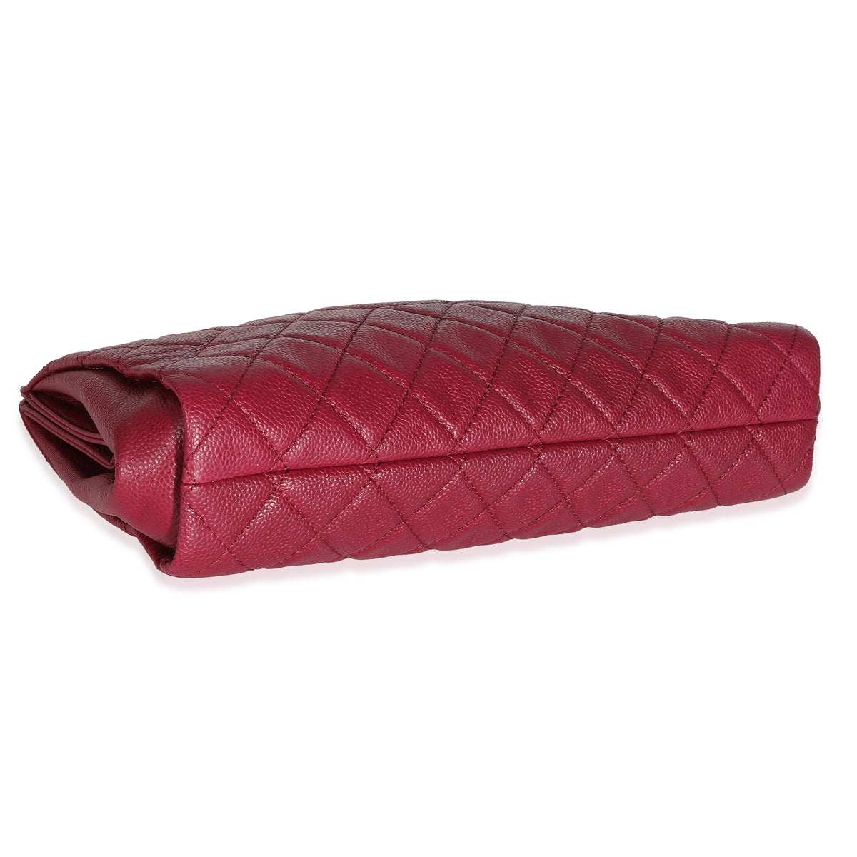 Dark Pink Quilted Caviar CC Timeless Frame Clutch