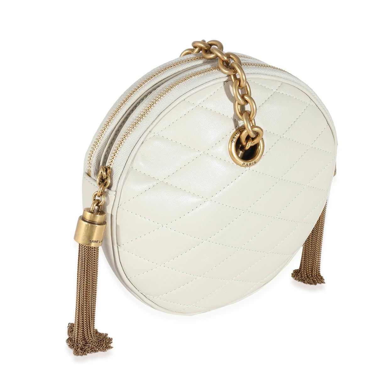 Crema Soft Quilted Lambskin Le Maillon Round Tassel Chain Bag