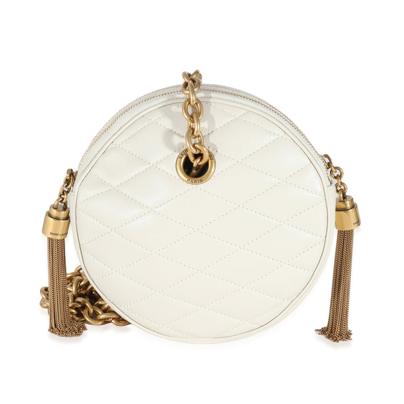 Crema Soft Quilted Lambskin Le Maillon Round Tassel Chain Bag