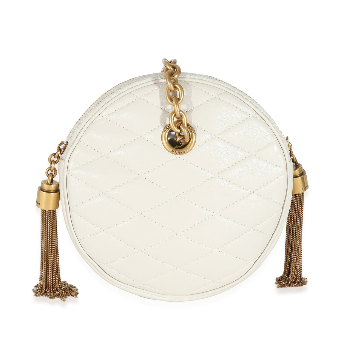 Crema Soft Quilted Lambskin Le Maillon Round Tassel Chain Bag