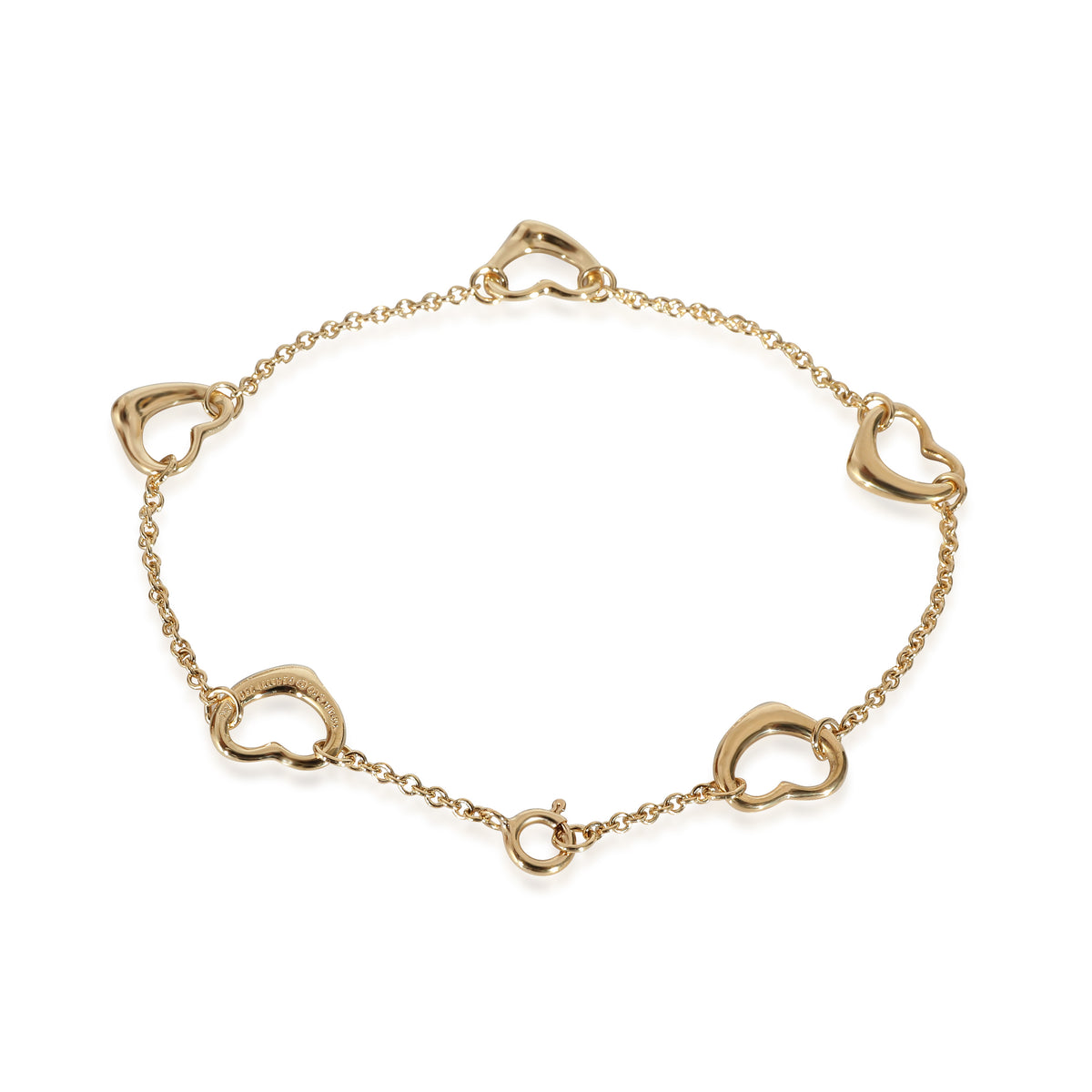 Elsa Peretti Open Heart 5 Station Bracelet in 18K Yellow Gold