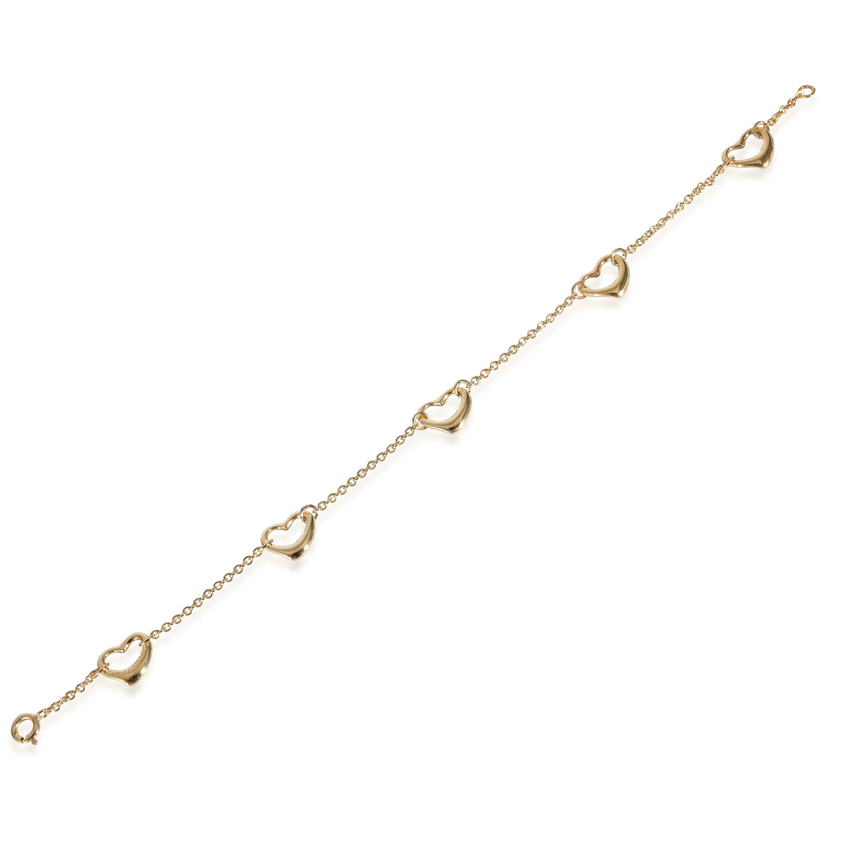 Elsa Peretti Open Heart 5 Station Bracelet in 18K Yellow Gold