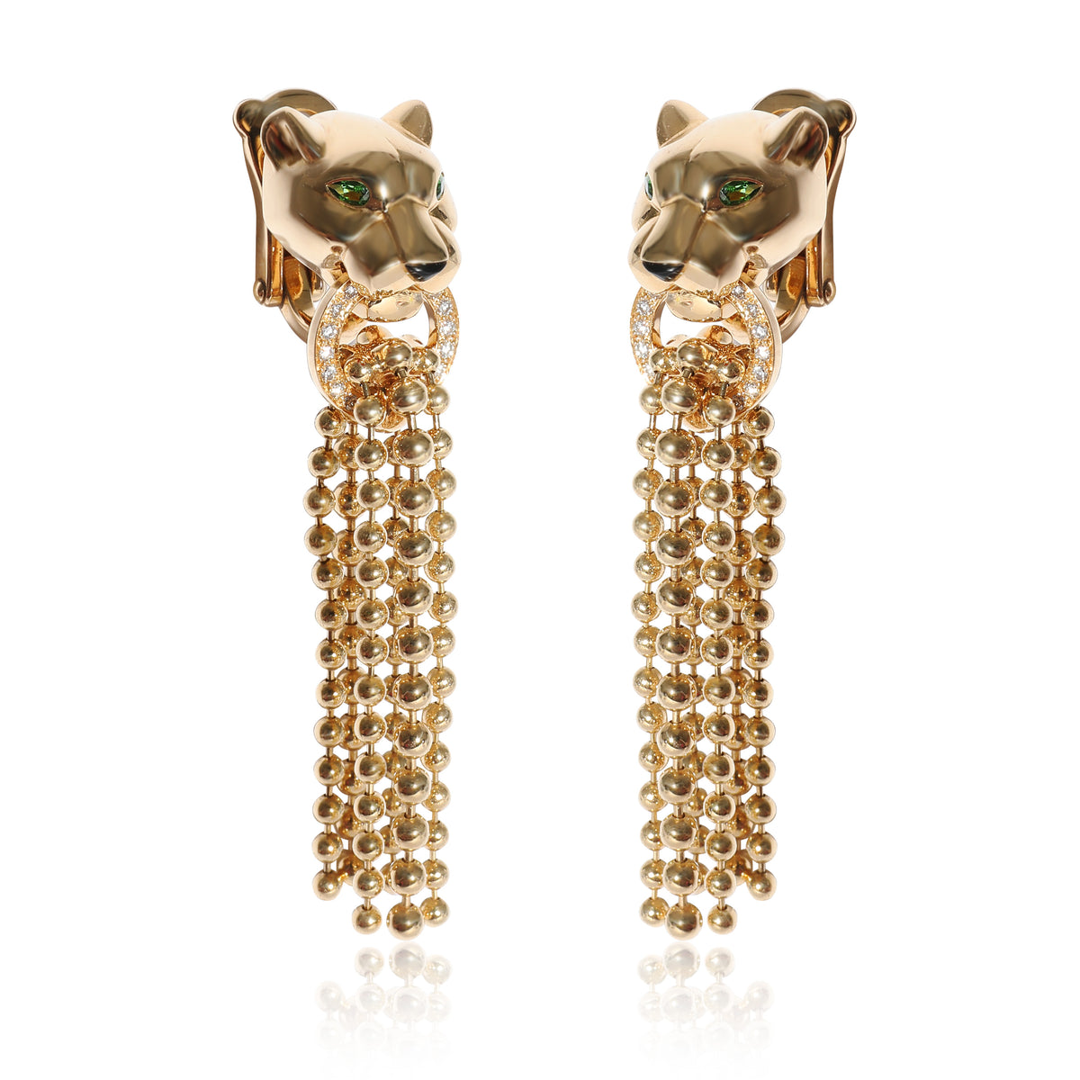 Panthère de Cartier Diamond Earrings in 18K Yellow Gold 0.1 CTW