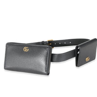 Black Leather Marmont Double Belt Bag