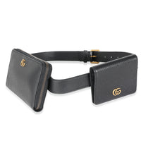 Black Leather Marmont Double Belt Bag