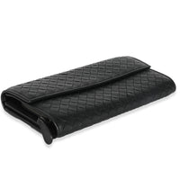 Black Intrecciato Continental Wallet