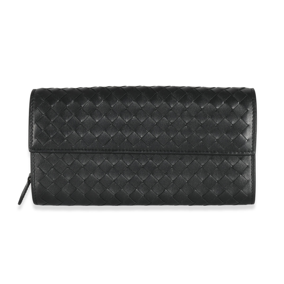 Black Intrecciato Continental Wallet